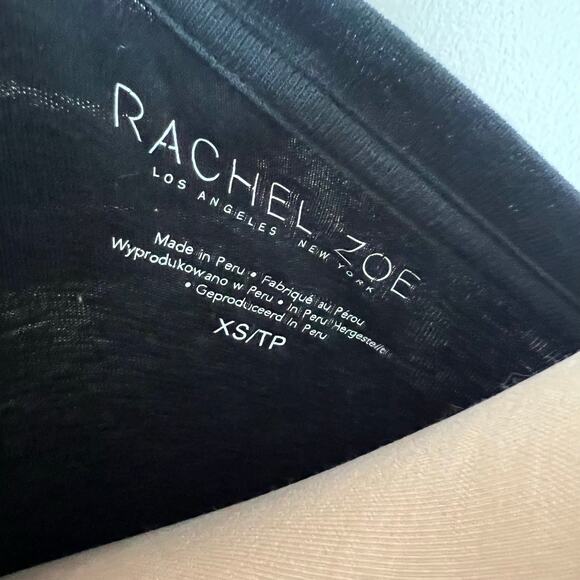 Rachel Zoe Basic Tee Womens Xs Black V-Neck Essential Classic Closet Staple New - Picture 7 of 7